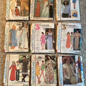 Vintage 1970s McCalls 5555 5433 5249 4490 4692 4944 5090 5609 4663 5335 Sewing Pattern CHOICE