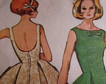 Vintage 1960's McCall's 7076 Dress Sewing Pattern Size 16 Bust 36