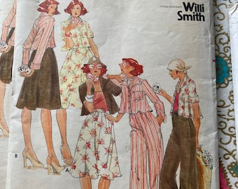 Vintage 1970s Butterick 4092 Willi Smith sewing pattern size 13 Bust 35
