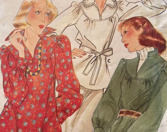 Vintage 1970's Butterick 4444 Top & Belt Sewing Pattern Size 14 Bust 36