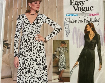 Vintage 1970's Vogue 1548 Diane Von Furstenburg Size 12 Bust 34 FF