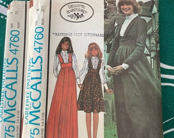 RARE Vintage 1970's McCall's 4760 LAURA Ashley Sewing Pattern Size 8 Bust 31.5 or Size 9 Bust 32 FF