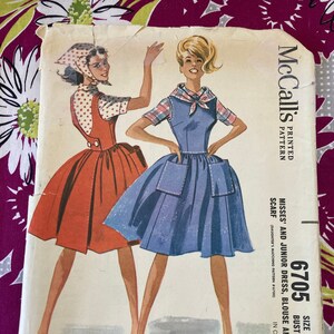Vintage 1960's Mccall's 6705 Sewing Pattern Size 14 Bust 34