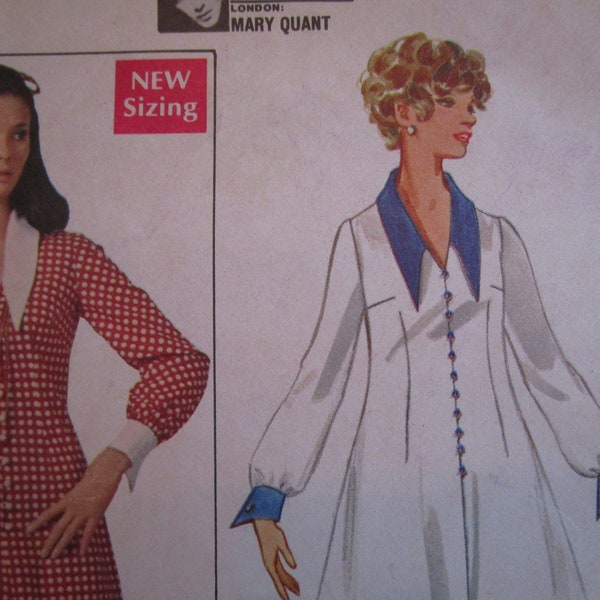 Vintage 1960's Butterick 5277 Mary Quant Dress Sewing Pattern Size 12 Bust 34