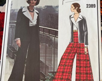 Uncut Montana Jumpsuit and Coat Pattern Bust 38 Dated 1989 Fabric Tag Included Vogue Paris Original 2389