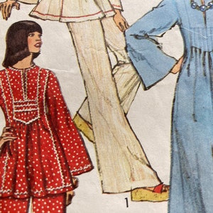 Vintage 1970s simplicity 6044 sewing pattern size 12 Bust 34
