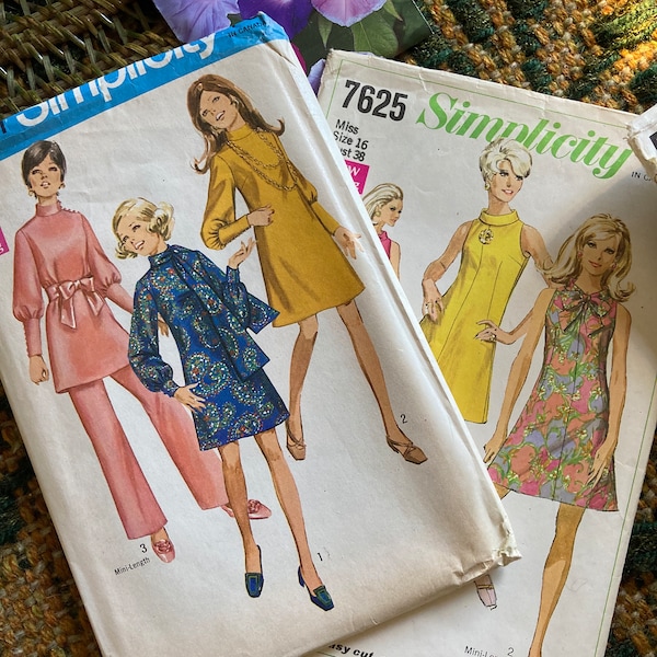 Vintage 1960's Simplicity 7625 or Simplicity 8361 Sewing Pattern Size 16 Bust 38