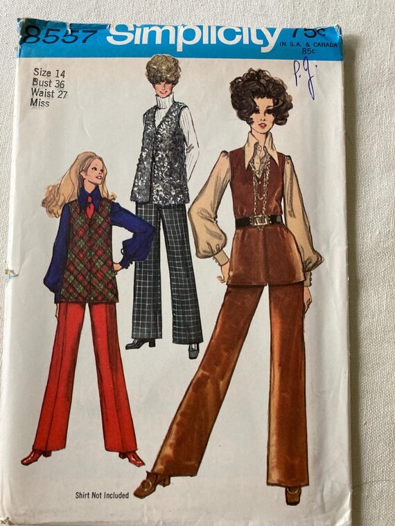 Vintage 1970s Simplicity 8694 or 8557 Sewing Pattern Size U CHOOSE