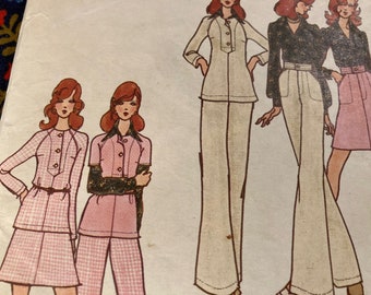 Vintage 1970s Butterick 3030 KENZO sewing pattern size 8 Bust 31.5 or Size 14 Bust 36