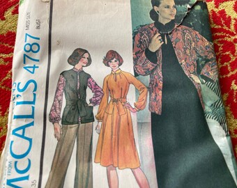 Vintage 1970s McCall’s 4787 sewing pattern size 20 Bust 42 FF