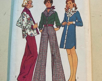 Vintage 1970s Simplicity 5975 Sewing Pattern Size 12 Bust 34 FF