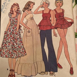 Vintage 1970s McCalls 4469/4470 sewing pattern Size 10 Bust 32.5