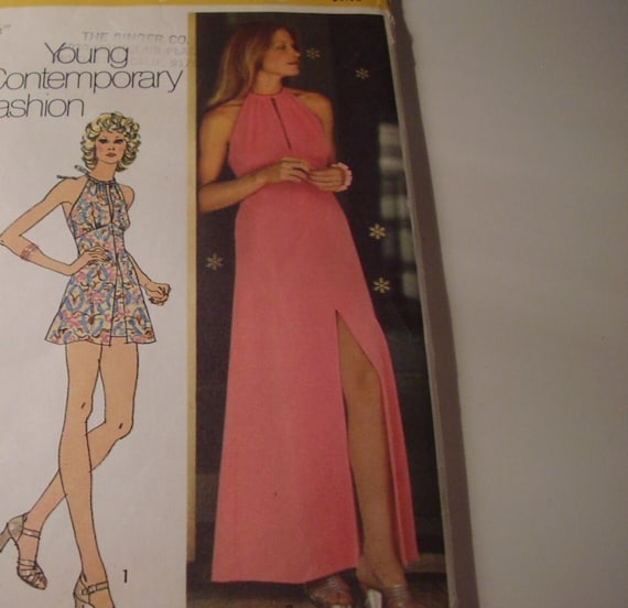 Vintage 1970's Simplicity 5372 Halter Dress Sewing Pattern, Size 12 Bust 34  - Etsy