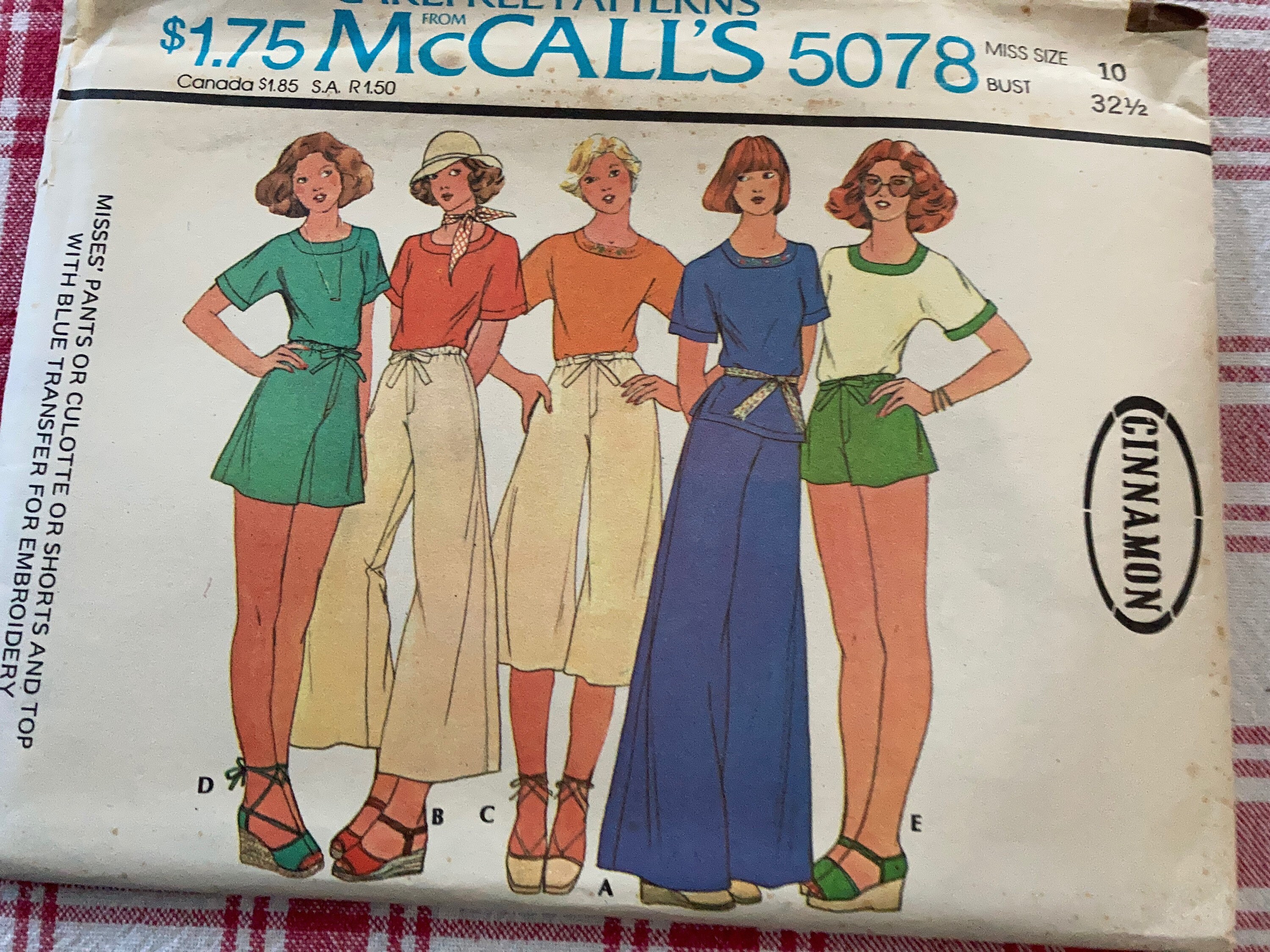 cinnamon様 Vintage 1970's Mccall's 5078 CINNAMON Size 10 Bust 32.5 or Size 12