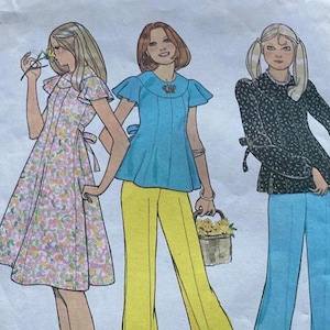 Patrón de costura vintage McCalls 4364 de los años 70, talla 14, busto 36