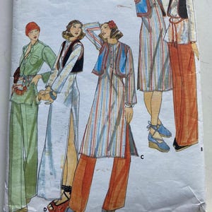Vintage 1970's Butterick 4787 KENZO Sewing Pattern Size 12 Bust 34