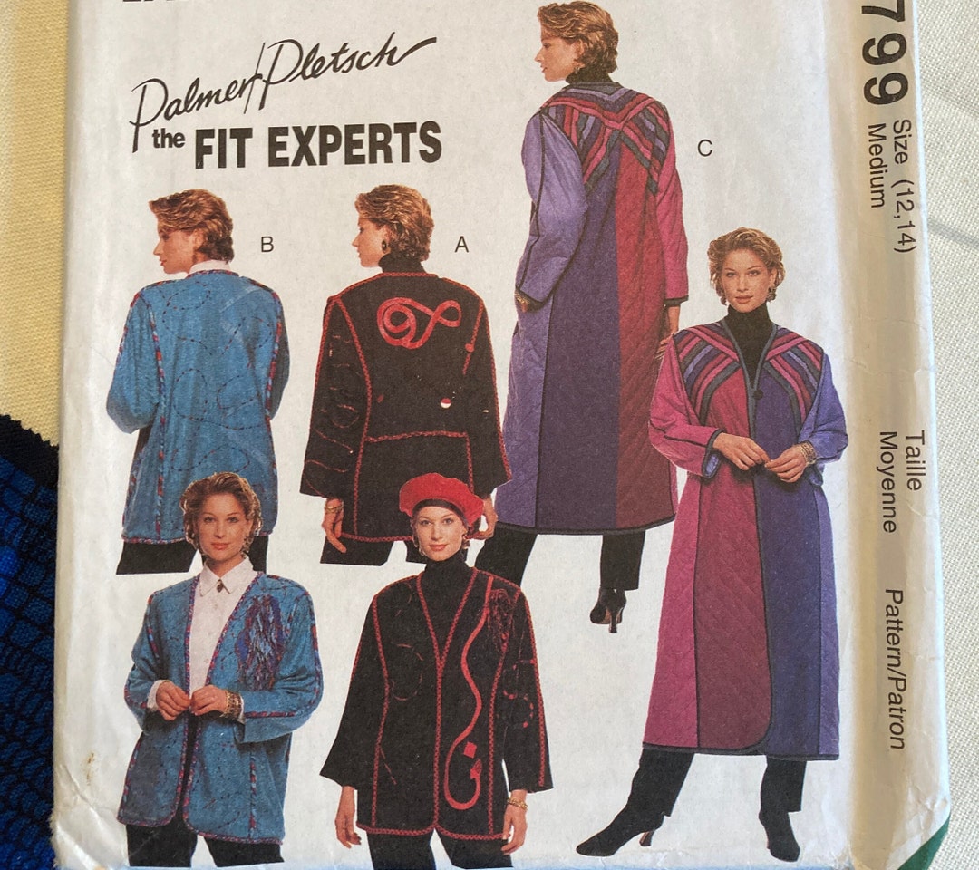 Vintage 1990's Mccall's 7799 Palmer Pletsch Sewing Pattern Size Medium ...