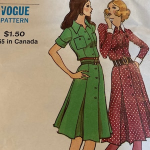 Vintage 1970s Vogue 8198 sewing pattern size 12 Bust 34
