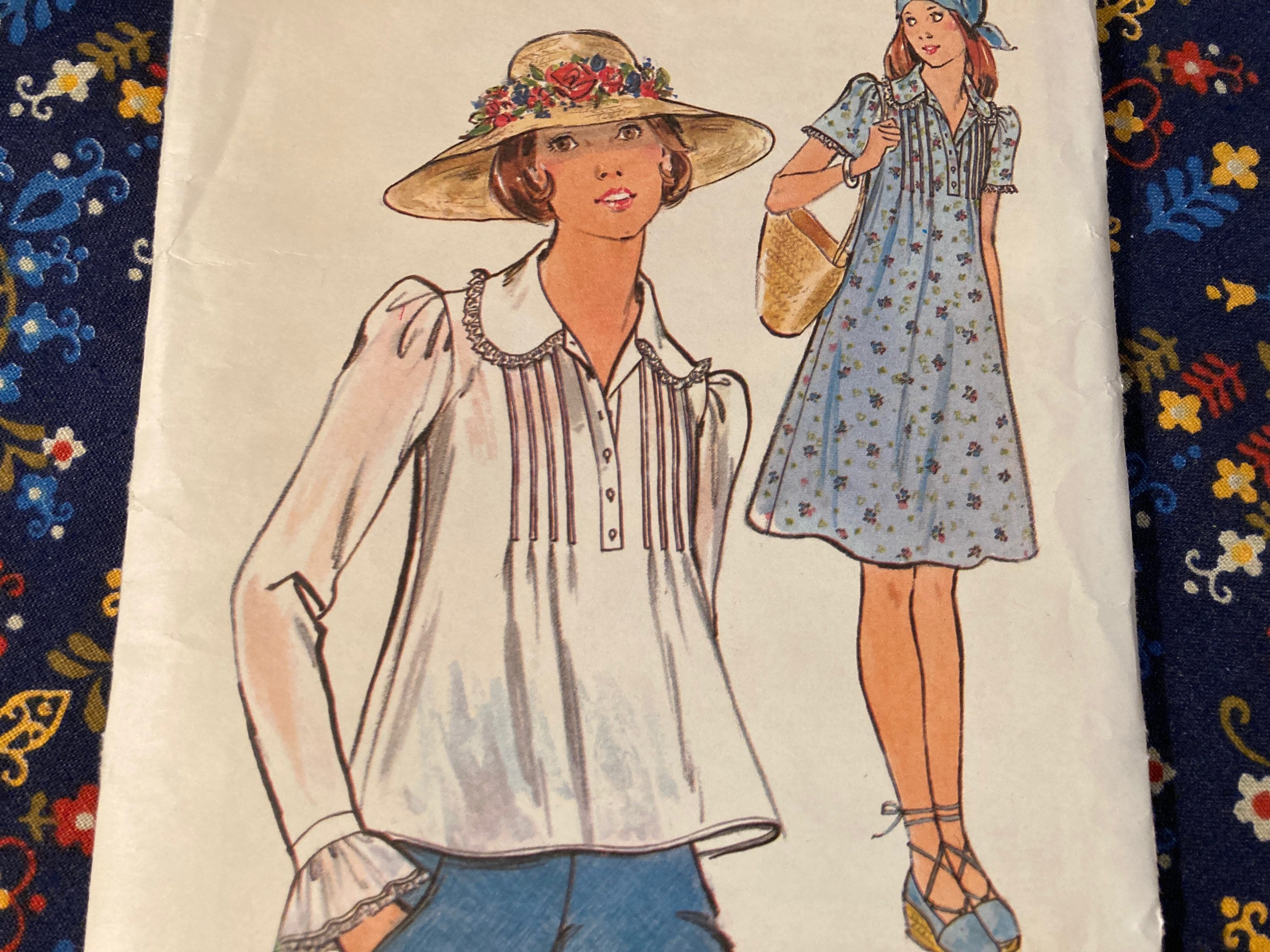 Vintage 1970s Butterick 4174 Sewing Pattern Size 12 Bust 34