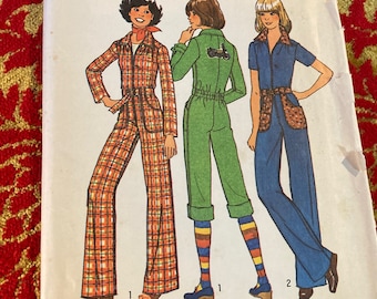 Vintage 1970's Simplicity 7642 Jumpsuit Sewing Pattern Size 11/12 Bust 32 FF