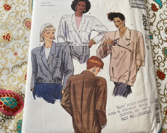 Vintage 1990s McCalls 4684 Sewing pattern size 10 Bust 32.5 FF