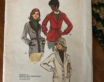 Patrón de costura vintage Butterick 2353 de los años 70, talla 12, busto 34