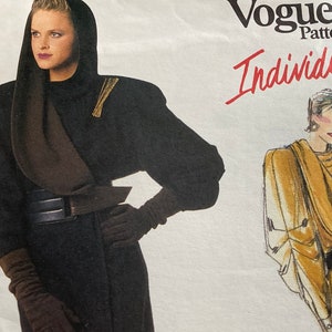 Vintage 1980&#39;s Vogue 1652 Individualist Claude Montana Sewing Pattern Size 16 Bust 38 FF