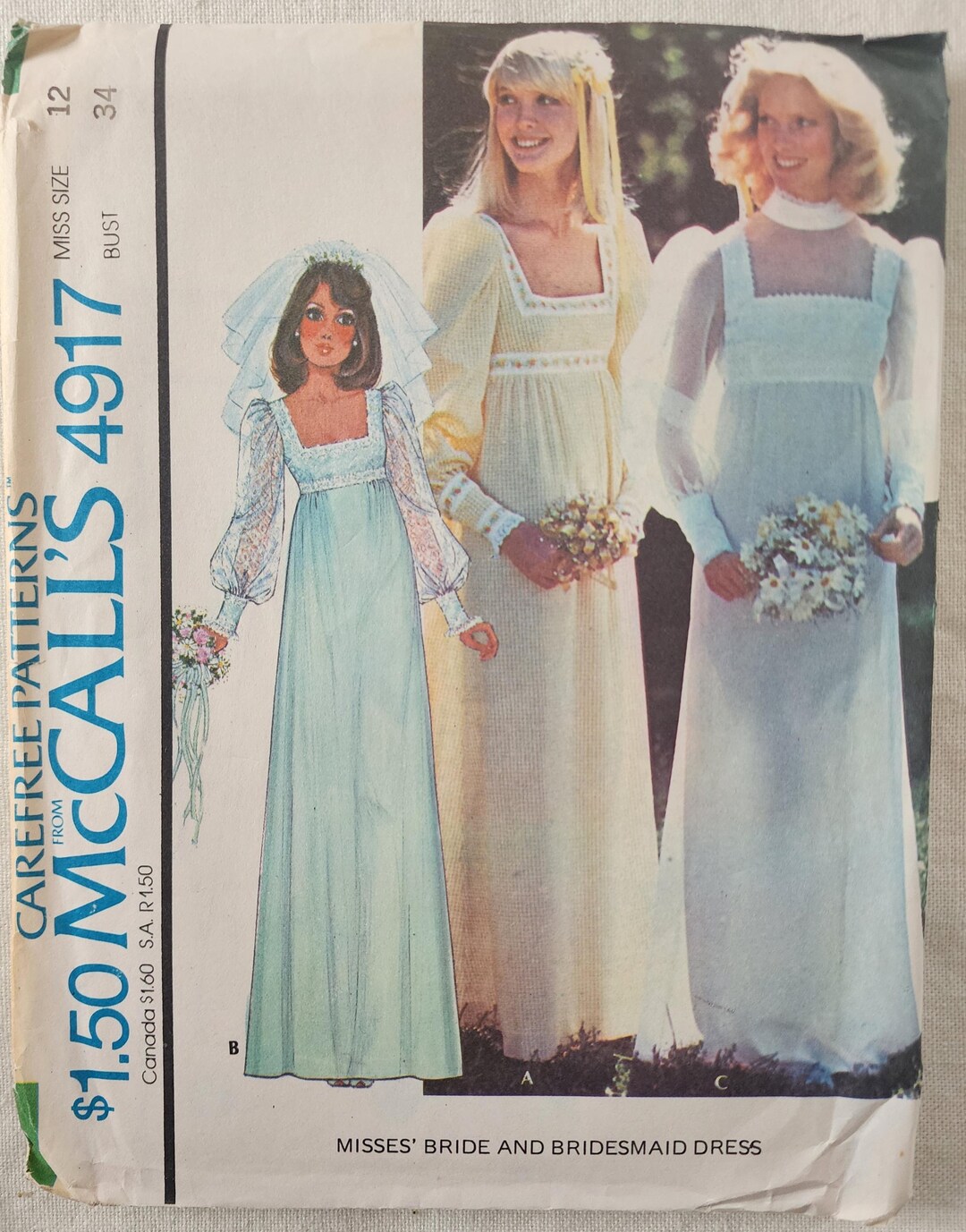 Vintage 1970s Mccalls 4917 Carefree Sewing Patterns Size 12 Bust 34 - Etsy