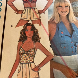 Vintage 1970s McCall’s 5073 sets of tops sewing pattern size 10 Bust 32.5