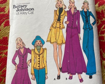 Vintage 1970s Butterick 3292 Betsey Johnson, sewing pattern size 12 Bust 34