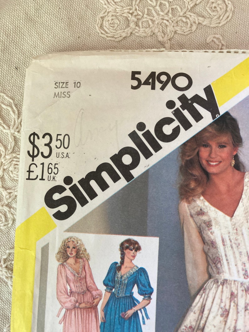 Vintage 1980's Simplicity 5490 GUNNE SAX Dress Size 10 - Etsy