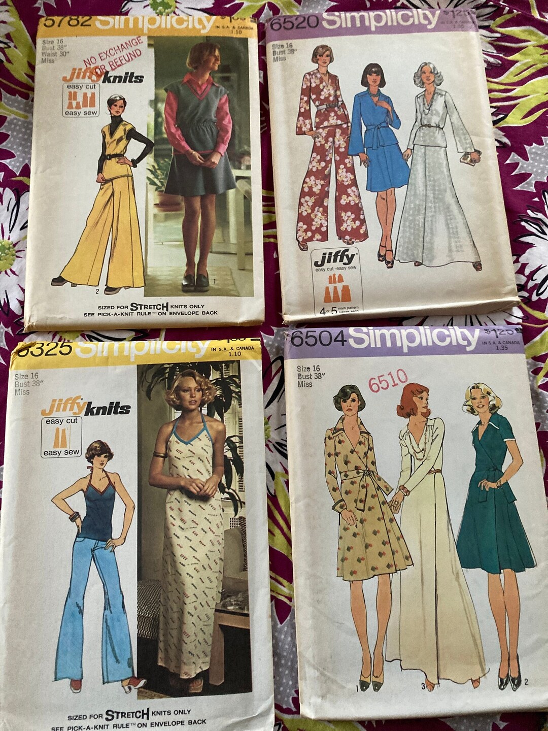 Vintage 1970's Simplicity 6504, 6520 or 5782 Sewing Pattern Size 16 ...