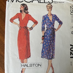 Vintage 1980s McCall&#39;s 7021 HALSTON Sewing Pattern Size 14 Bust 36