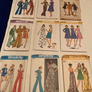 Vintage 1970s Simplicity 7796 7442 9767 5476  5683 6328 or 6943 Sewing Patterns U CHOOSE