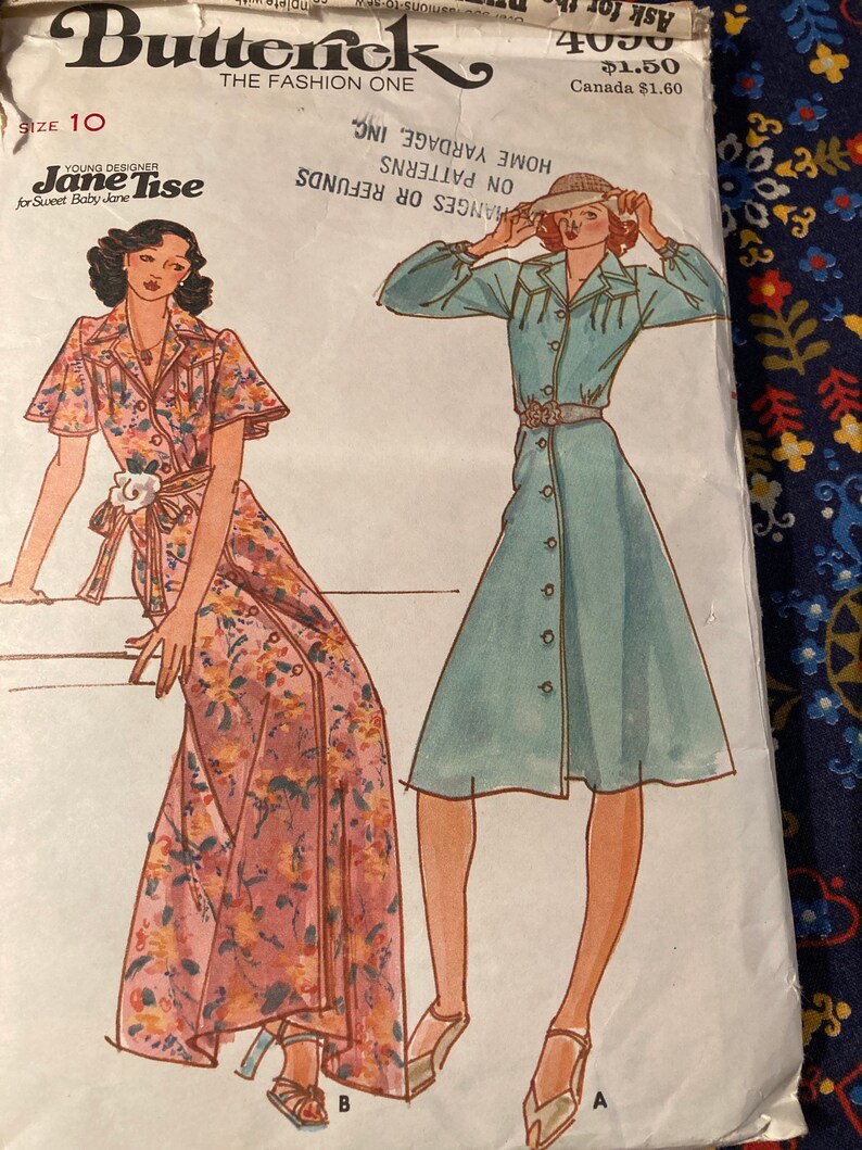 Patron De Couture Vintage Butterick 4100 - Robe Années 1970 Par Jane Tise - Taille B34 - Neuf