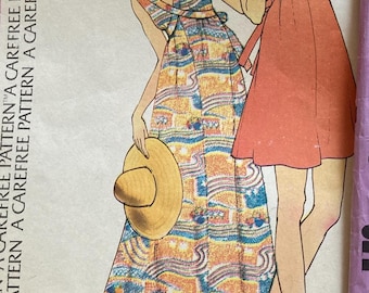 Vintage 1970's McCall's 3562 Dress Sewing Pattern Size 16 Bust 38