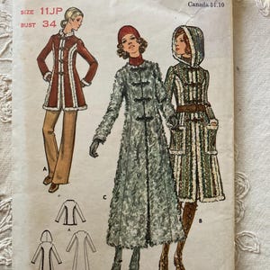 Vintage 1970s Butterick 6353 Sewing Pattern Size 11JP Bust 34 or Size 13 Bust 35