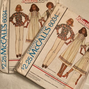 Vintage 1970's McCall's 6034 Annie Too Sewing Pattern Size 14 Bust 36 or Size 16 Bust 38