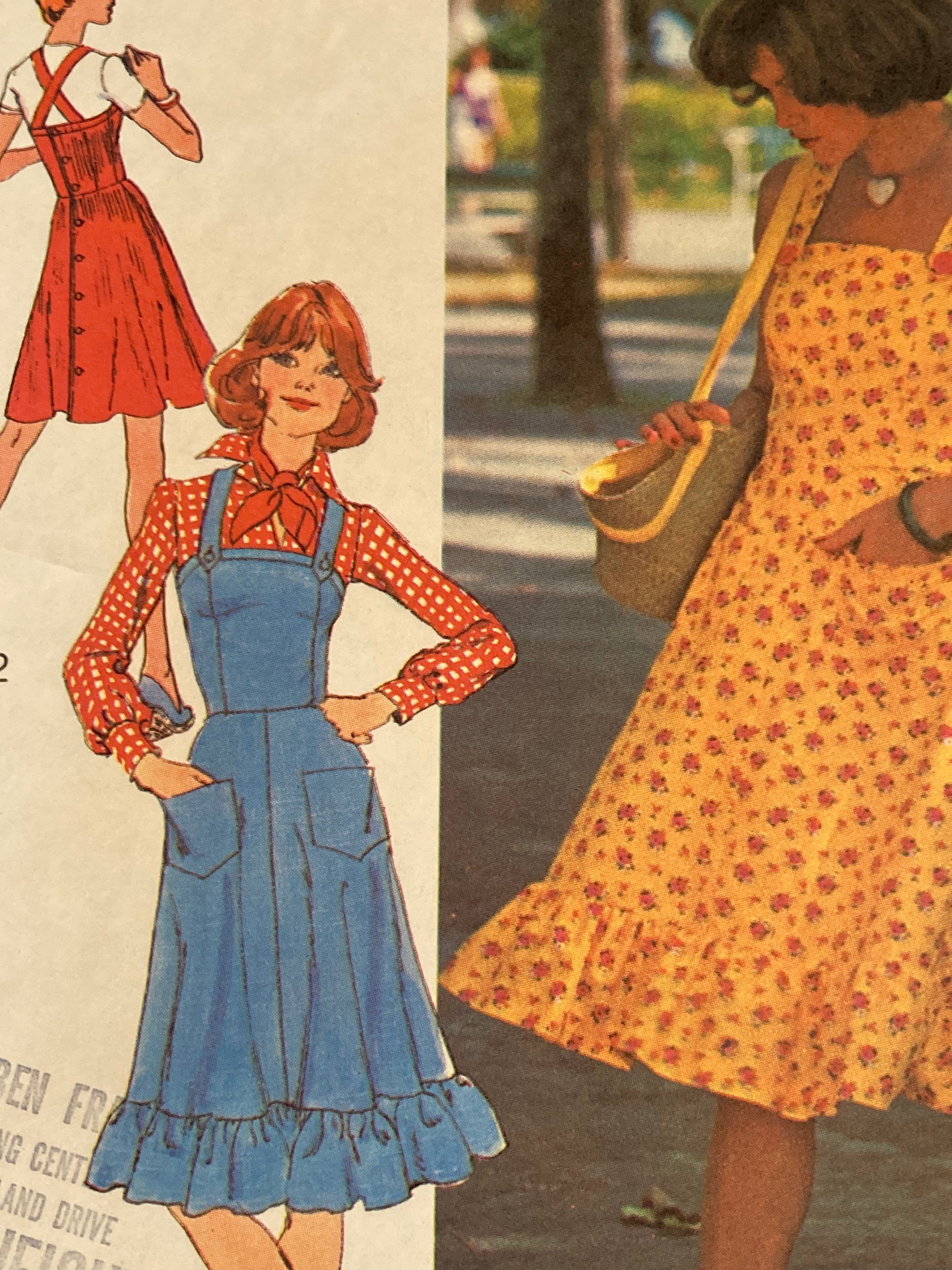 Simplicity 6926 Sleeveless Sun Dress Sleeveless Jumper BOHO Vintage Summer Fashion Sewing Pattern 1970s 70s Size 12 UNCUT