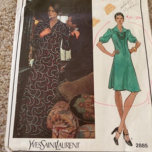 vintage des années 60 des années 70 Vogue Paris original Yves Saint Laurent 2885 patron de couture