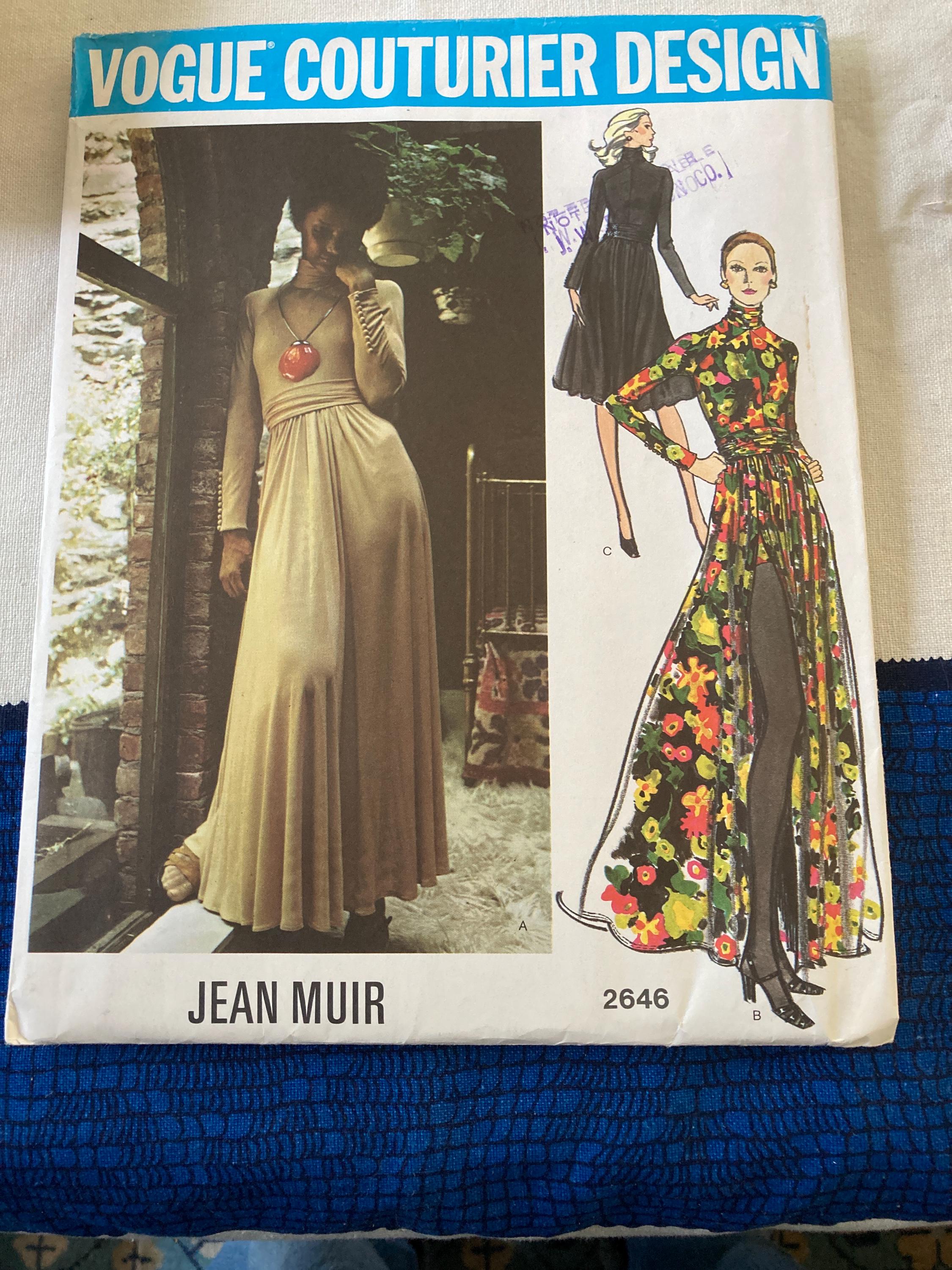 Vintage 1970's Vogue 2646 Couturier Design JEAN MUIR Sewing Pattern ...