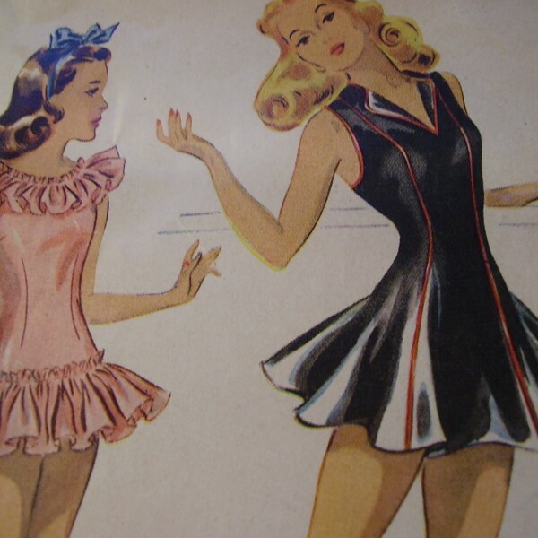 Vintage 1940's McCall 793 Playsuit, Dance Costume and Panties Sewing Pattern, Size 16, Bust 34