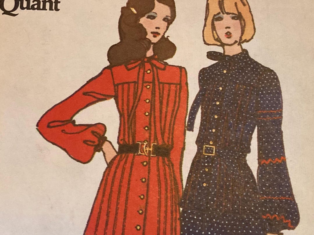 Mary Quant Pattern Design Vintage 1970s Butterick 6811 Mary Quant Sewing Pattern Size 8 Bust 31.5 ...