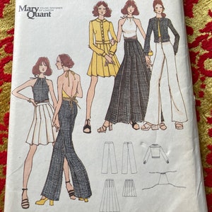 Vintage 1970s Butterick 6649 Mary Quant, sewing pattern size 8 Bust 31.5 FF