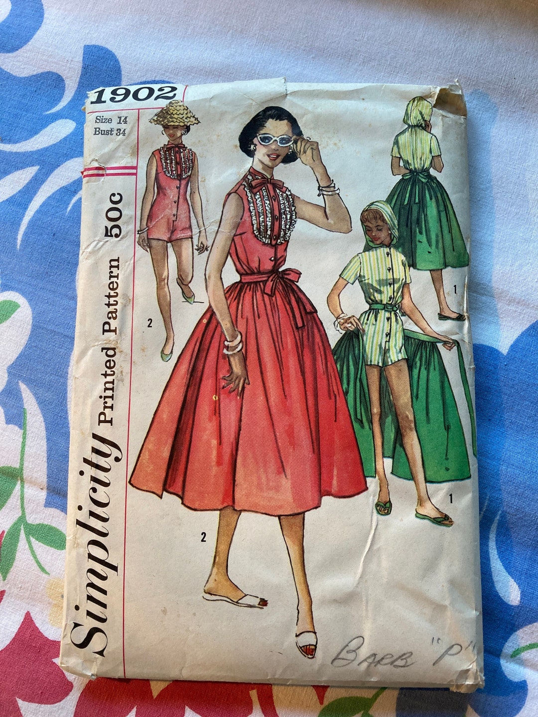 Vintage 1950's Simplicity 1902 Sewing Pattern Size 14 Bust 34 - Etsy