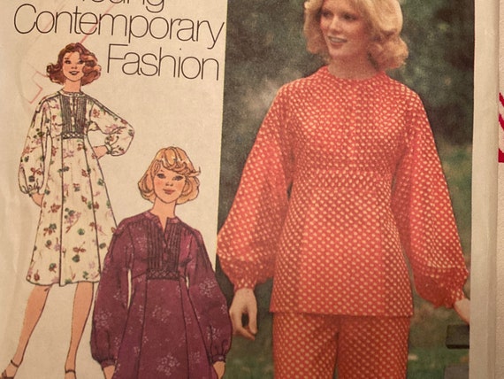 Vintage 1970s Simplicity 7371 Sewing Pattern Size 10 Bust 32.5 or