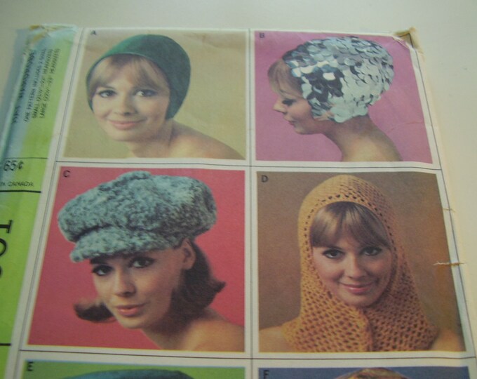 Vintage 1960's Mccall's 8601 Hat Wardrobe Sewing Pattern, One Size - Etsy