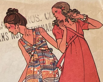 1970年代のヴィンテージ McCall's 3562 ドレス縫製パターン サイズ12 バスト34 または サイズ14 バスト36