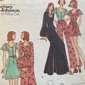 RARE Vintage 1970s Butterick 6979 Betsey Johnson Sewing pattern Size 8 Bust 31.5 or Size 16 Bust 38 FF
