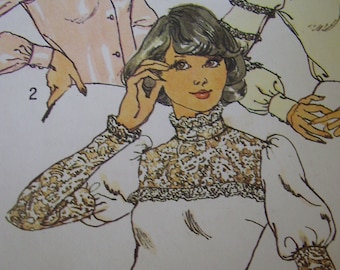 Vintage 1970s Simplicity 6679 Blouse Sewing Pattern Size 14 Bust 36